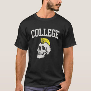 Camiseta Skull Yellow Mohawk Arched College Font