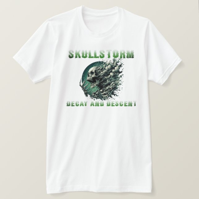 Camiseta SkullStorm: Decadencia y Descenso (Anverso del diseño)