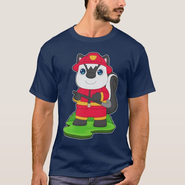 Camiseta Skunk Firefighter Fire hose Fire department (Anverso)