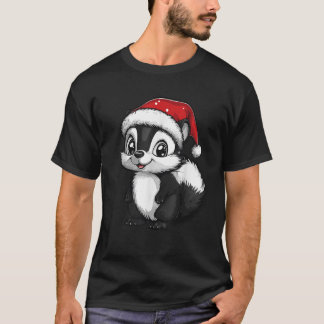 Camiseta Skunk Santa Hat Chicas niños  Skunk Amantes