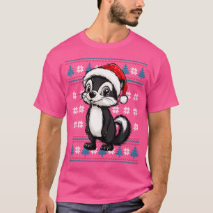 Camiseta Skunk Santa Hat Navidades feos Skunk Amantes Holid