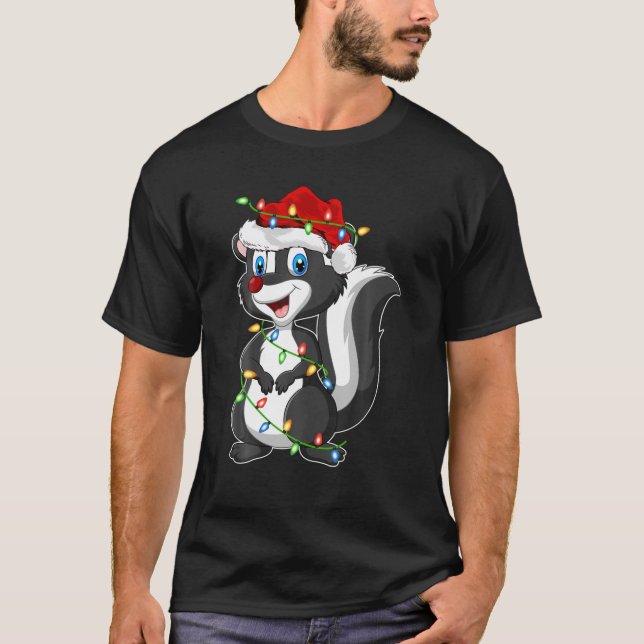 Camiseta Skunks Animal Lover Xmas Santa Hat Skuns Christma (Anverso)