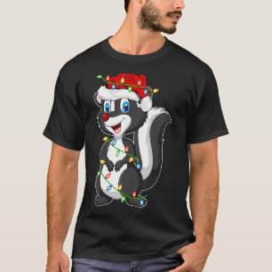 Camiseta Skunks Animal Lover Xmas Santa Hat Skuns Christma
