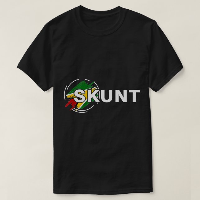 Camiseta Skunt con la bandera de Guyana Funny diseño patrió (Diseño del anverso)