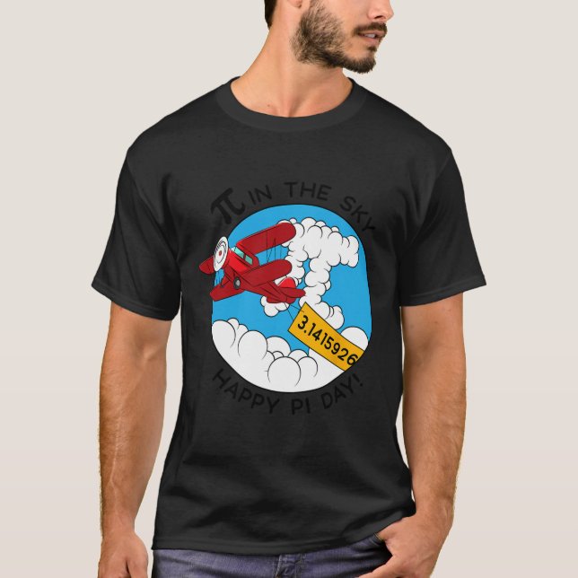 Camiseta Sky Airplane Funny Maths Nerthday Gift Pi Day (Anverso)