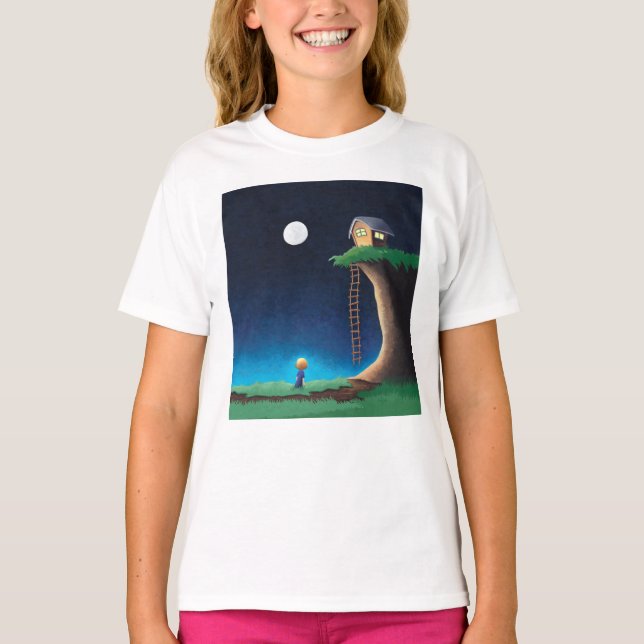 Camiseta Sky de la noche de la luna llena (Anverso)