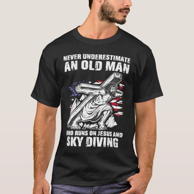 Camiseta Sky Diving Dad Christian Skydiving Grandpa (Anverso)