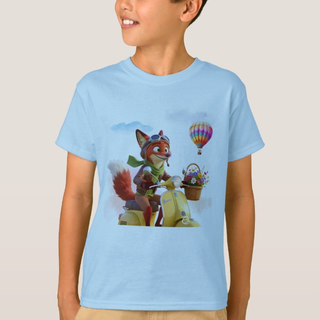 Camiseta "Sky Fox" Dawn Aviator Cute Animal Adventure (Anverso)