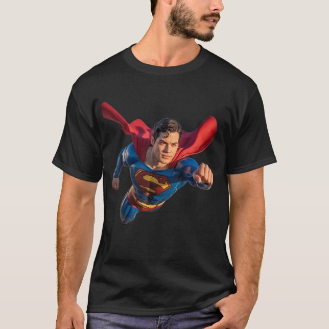 Camiseta Sky Guardian – Modern Superhero Flying  (Anverso)