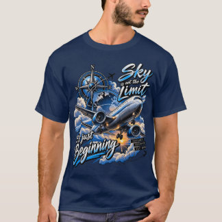 Camiseta Sky is Not the Limit - Airplane Travel Inspiration