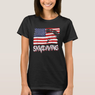 Camiseta Skydive Parachute Skydiver Parachutiver Bandera de