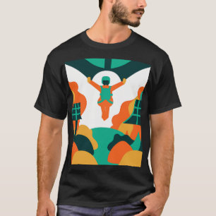 Camiseta Skydiver Descending Over Solar Powered Landscape