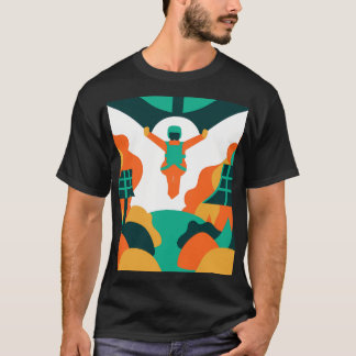 Camiseta Skydiver Descending Over Solar Powered Landscape