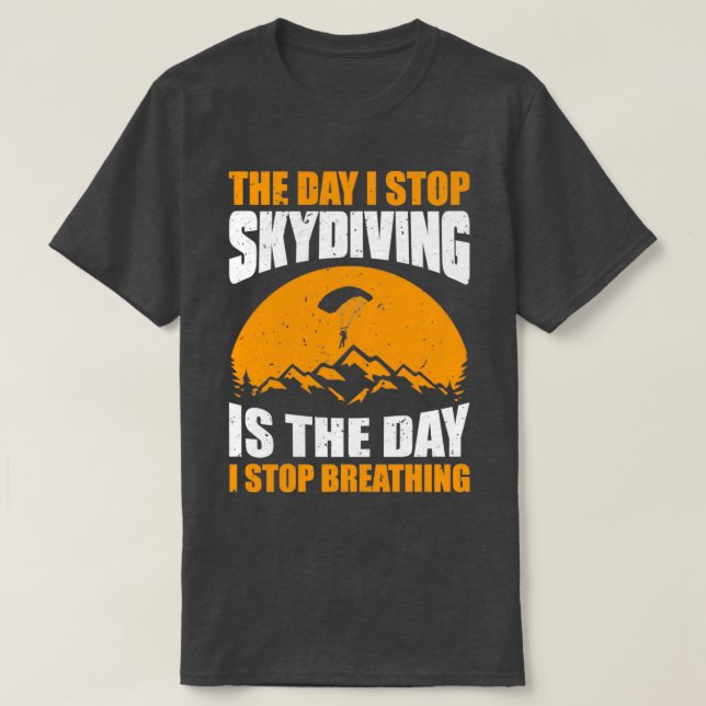 Camiseta Skydiver Skydiver Respirando Paracaidismo aéreo G (Diseño del anverso)