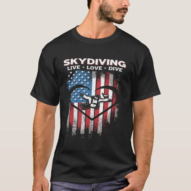 Camiseta Skydiver - Vive Y Ama (Anverso)