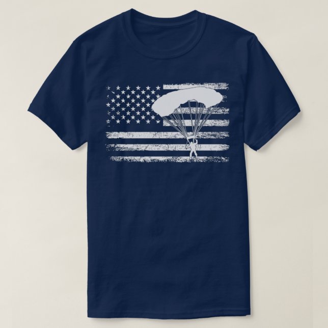 Camiseta skydiving American Flag parachuting skydiving (Diseño del anverso)