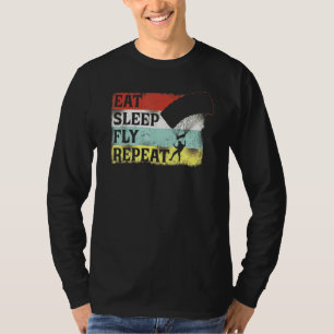 Camiseta Skydiving Eat Sleep Fly Repetir Paracaídas Parapen