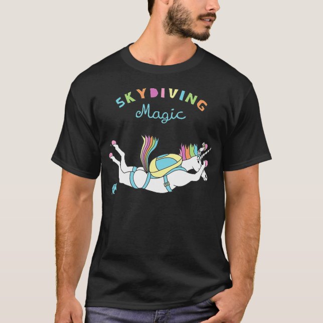 Camiseta Skydiving Magic Unicorn (Anverso)