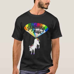 Camiseta Skydiving Magic Unicorn Para Hombres