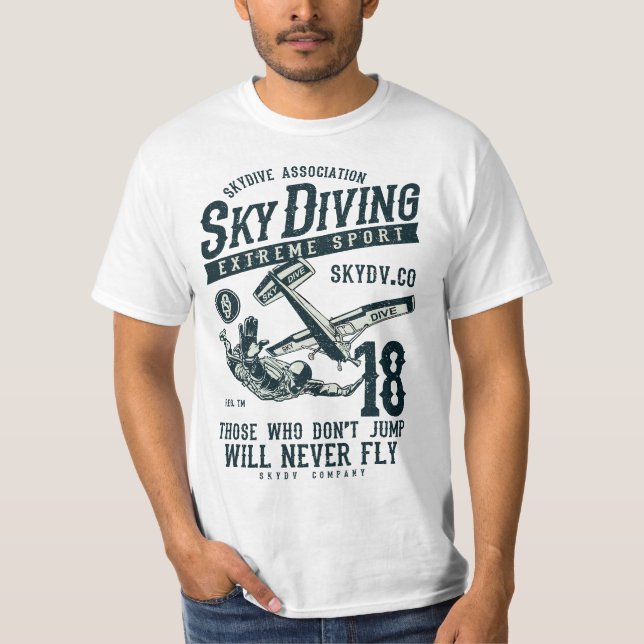 Camiseta Skydiving Parachuting Skydive Tee Skydiver  (Anverso)