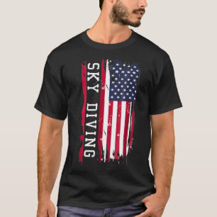 Camiseta Skydiving-Patriotic Sky Diving Parachute Out A Pla