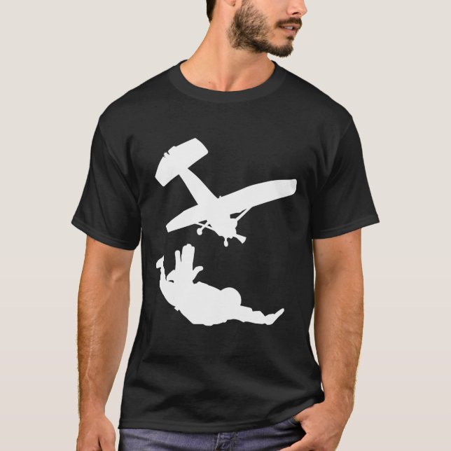 Camiseta Skydiving Silhouette Skydiver Parachute (Anverso)