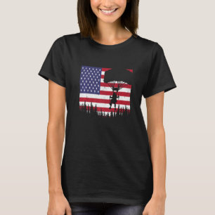 Camiseta Skydiving Vintage Bandera Americana Funny Skydiver
