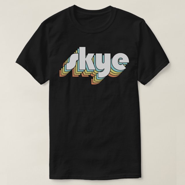 Camiseta Skye Retro Estilo Arcoiris Típode Faded (Diseño del anverso)