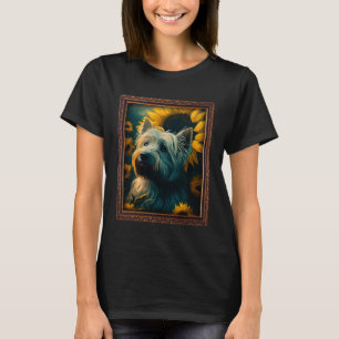 Camiseta Skye Terrier Pintando Flor De Girasol Mamá F Mujer