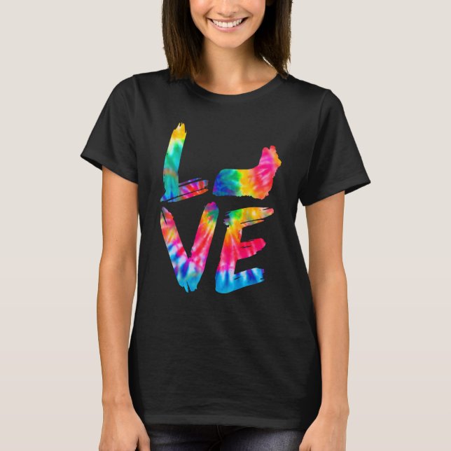 Camiseta Skye Terrier Tie Dye Love Dog Mom (Anverso)