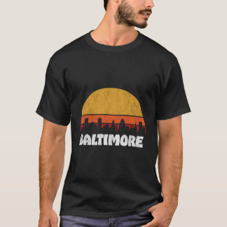 Camiseta Skyline Baltimore Retro Sunset Skyline S