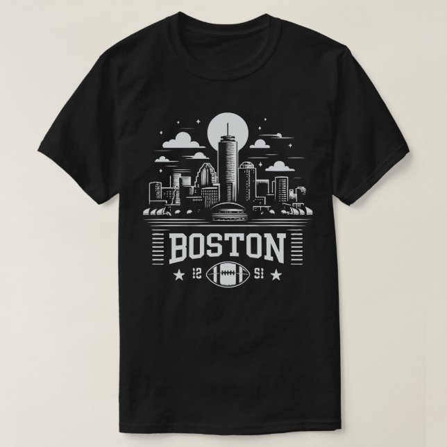 Camiseta Skyline Boston Vintage (Diseño del anverso)