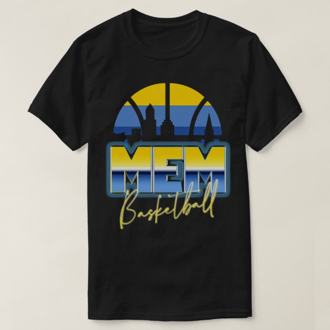 Camiseta Skyline cromada del Memphis Basketball Retro 90 (Diseño del anverso)