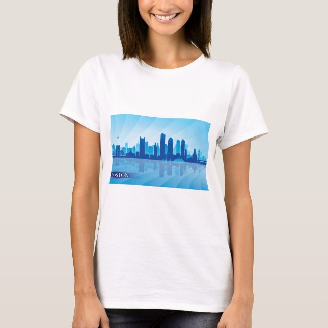 Camiseta Skyline de Boston (Anverso)