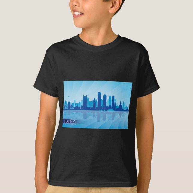 Camiseta Skyline de Boston (Anverso)