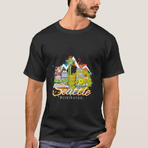 Camiseta Skyline de la aguja del espacio de la Novedad Seat