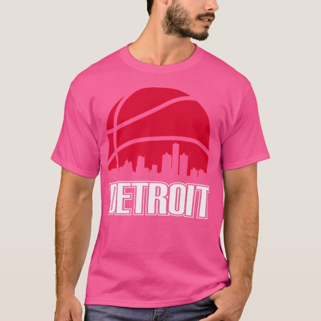 Camiseta Skyline de la ciudad de Detroit (Anverso)