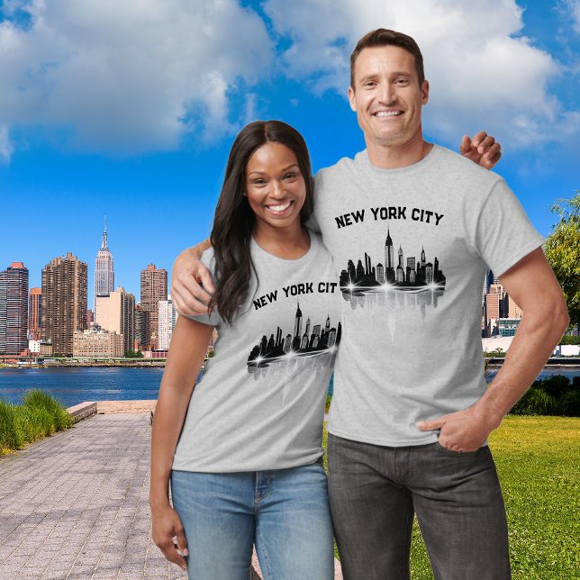 Camiseta Skyline de la ciudad de Nueva York (His And Hers Matching Shirts)