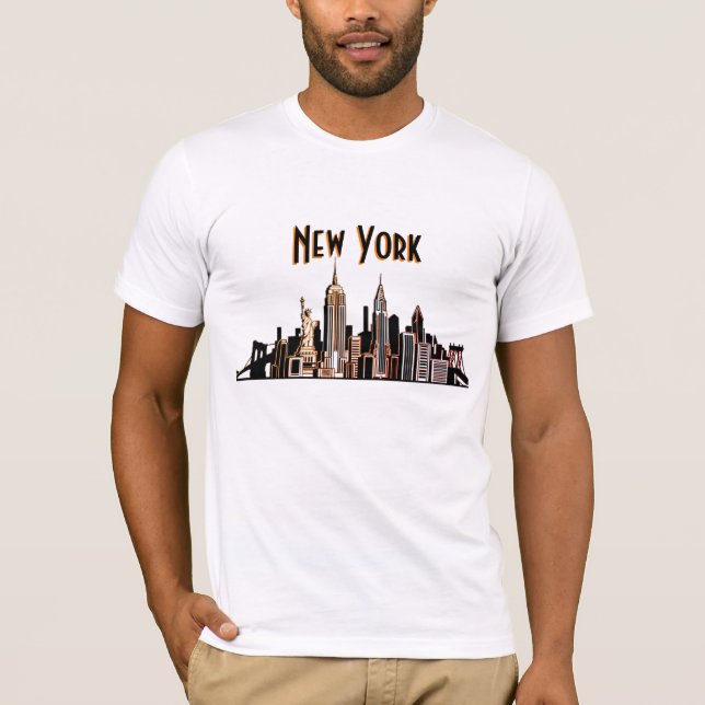 Camiseta Skyline de Nueva York (Anverso)