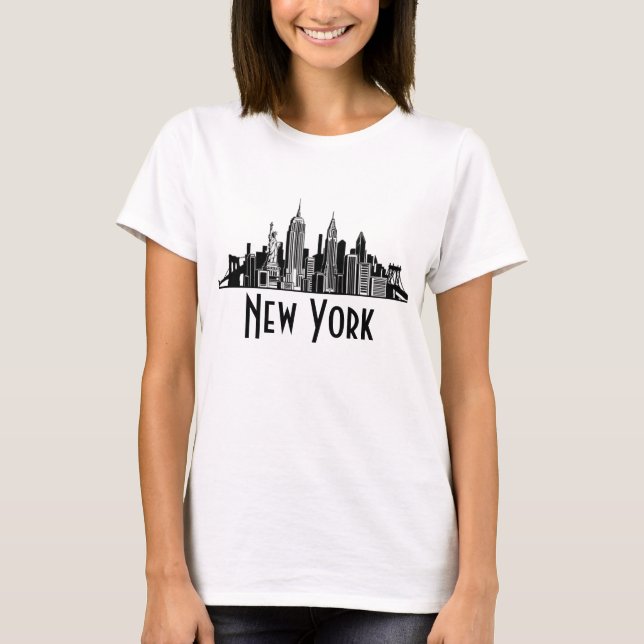 Camiseta Skyline de Nueva York (Anverso)