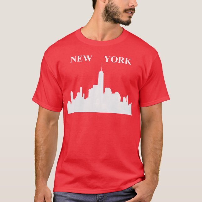 Camiseta Skyline de Nueva York - Mens (Anverso)
