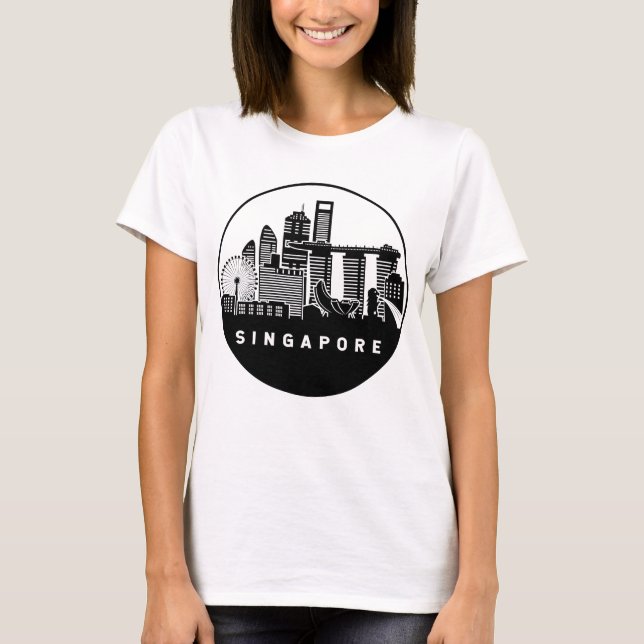 Camiseta Skyline de Singapur (Anverso)