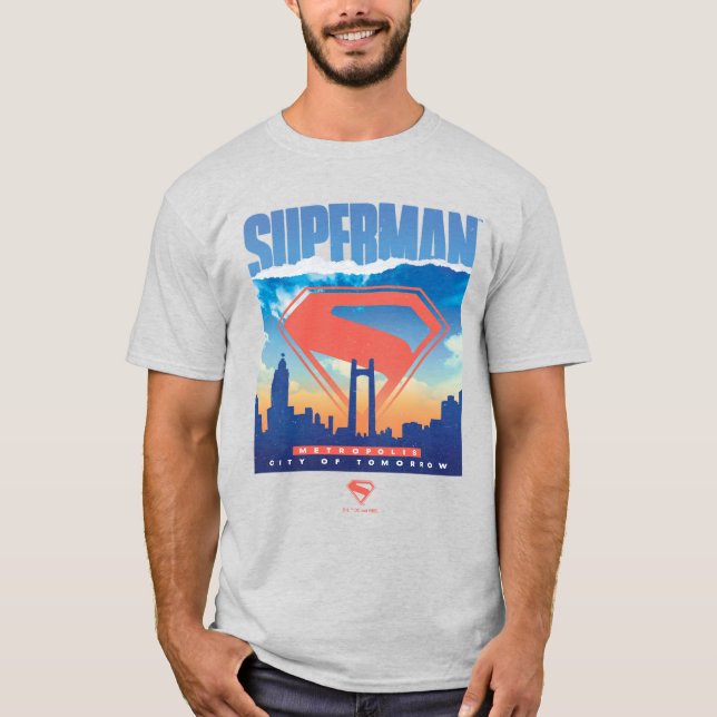 Camiseta Skyline de Superman Metropolis (Anverso)