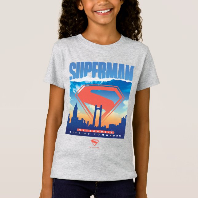 Camiseta Skyline de Superman Metropolis (Anverso)