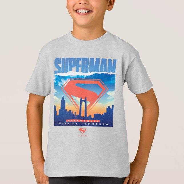 Camiseta Skyline de Superman Metropolis (Anverso)