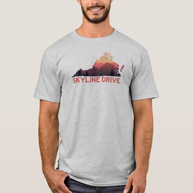 Camiseta Skyline Drive Shenandoah Virginia Map (Anverso)