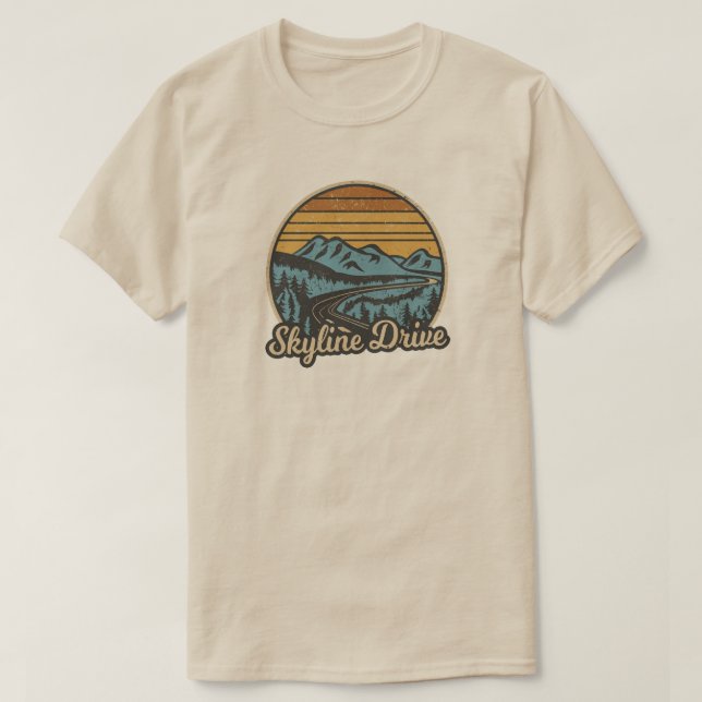 Camiseta Skyline Drive Virginia Retro (Diseño del anverso)