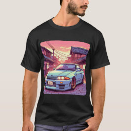 Camiseta Skyline GTR32 Car en ciudad japonesa