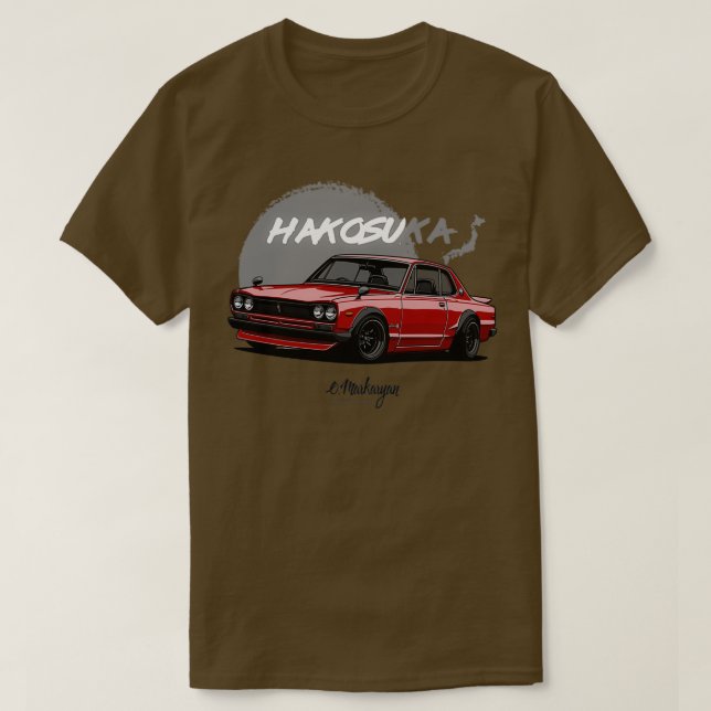 Camiseta Skyline GTR Hakosuka rojo (Diseño del anverso)