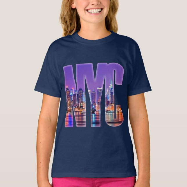 Camiseta Skyline NYC (luz) (Anverso)